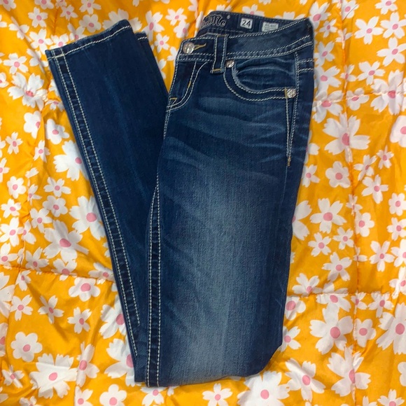 Miss Me jeans(straight leg) ,blue jeans denim, size 24,mid-rise - Picture 1 of 4